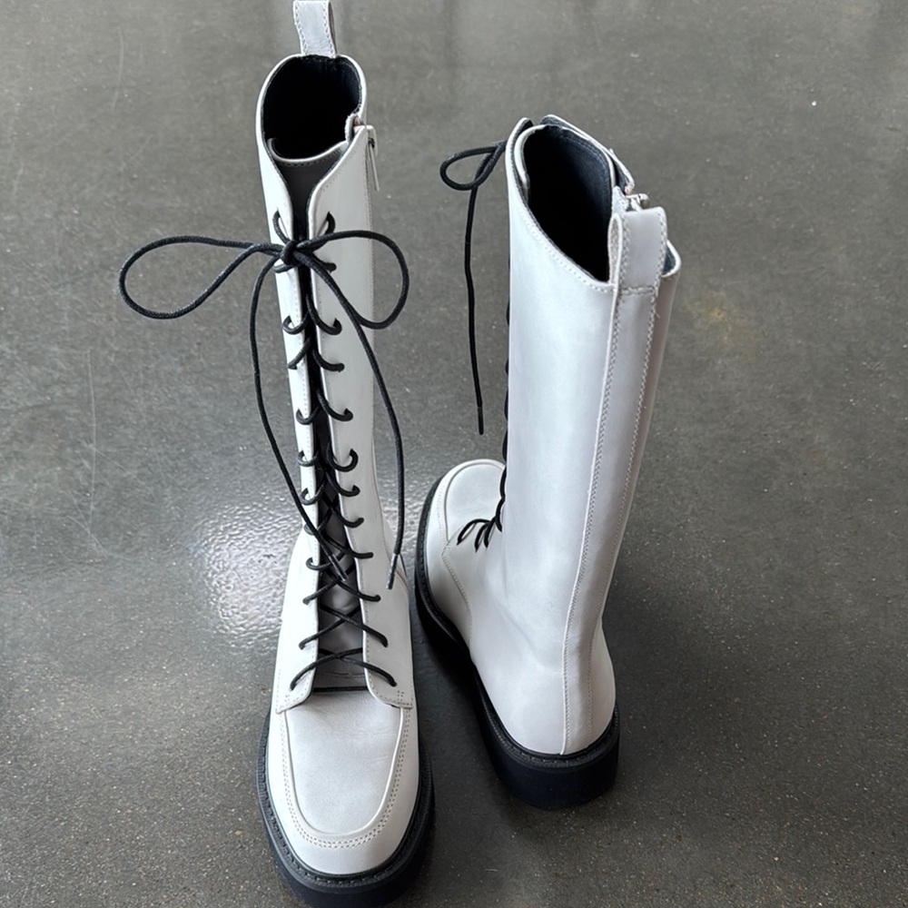 Knee-High Lace-Up Boots